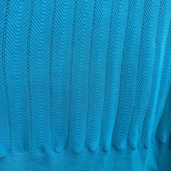 Talbots Pointelle-Knit Polo Sweater Beach Coastal 2X NWT - Picture 4 of 8